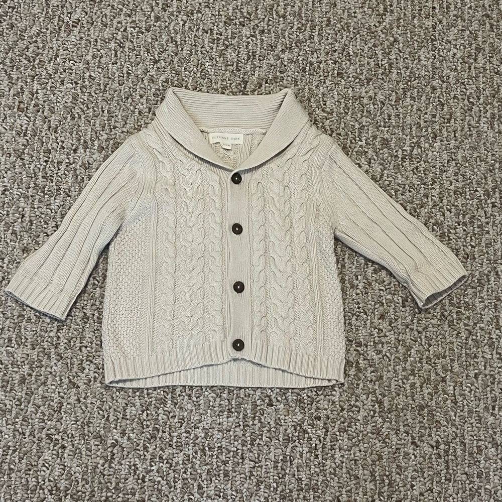 Elegant Baby cable knit sweater 6-9M